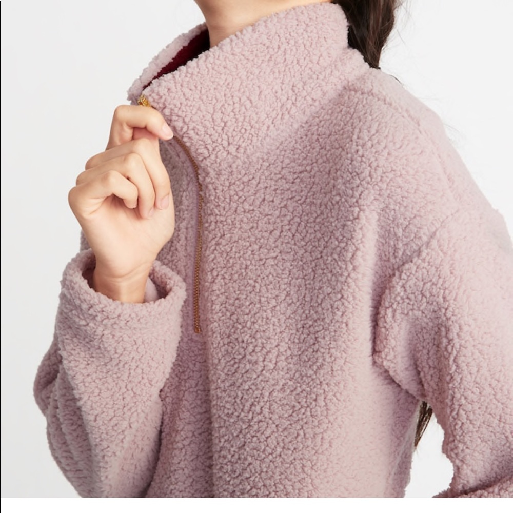 Old Navy Cozy Fleece, Plum Tonic Sherpa Pullover